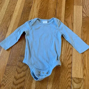 Hanna Andersson Long Sleeve Light Blue Baby Shirt 100% Cotton Size 6-12 Months